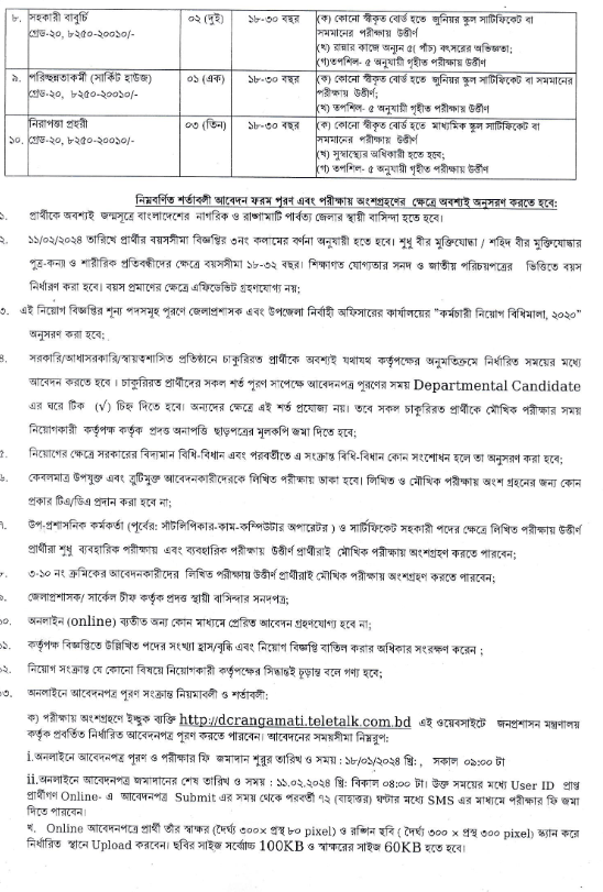 রাঙ্গামাটি পার্বত্য জেলা প্রশাসকের কার্যালয়ে নিয়োগ বিজ্ঞপ্তি ২০২৪
