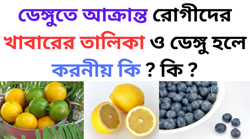 2024-25 সালের ডেঙ্গুতে আক্রান্ত রোগীদের খাবারের তালিকা ও ডেঙ্গু হলে করনীয় কি?