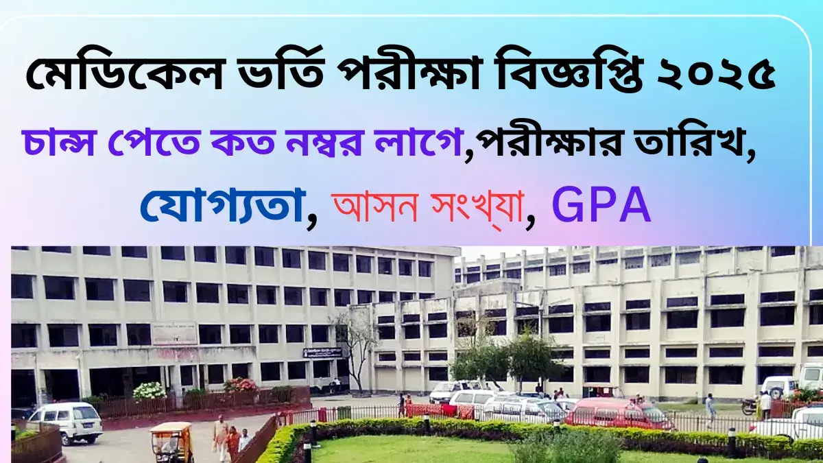 মেডিকেল ভর্তি পরীক্ষা বিজ্ঞপ্তি ২০২৫