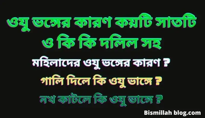 ওযু ভঙ্গের কারণ কয়টি