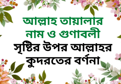 আল্লাহ তায়ালার নাম ও গুণাবলী সৃষ্টির উপর আল্লাহর কুদরতের বর্ণনা