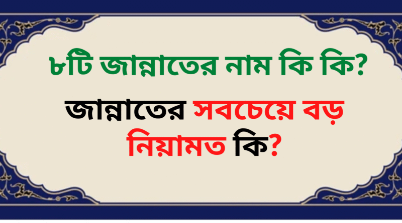 ৮টি জান্নাতের নাম কি কি