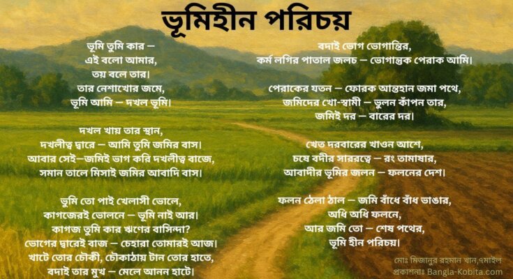 নতুন বাংলা কবিতা—ভূমিহীন মানুষের পরিচয় নিয়ে নতুন কবিতা লেখা 1 ভূমিহীন মানুষের পরিচয় নিয়ে নতুন বাংলা কবিতা—ভূমি সমস্যা ও দখলদারিত্ব